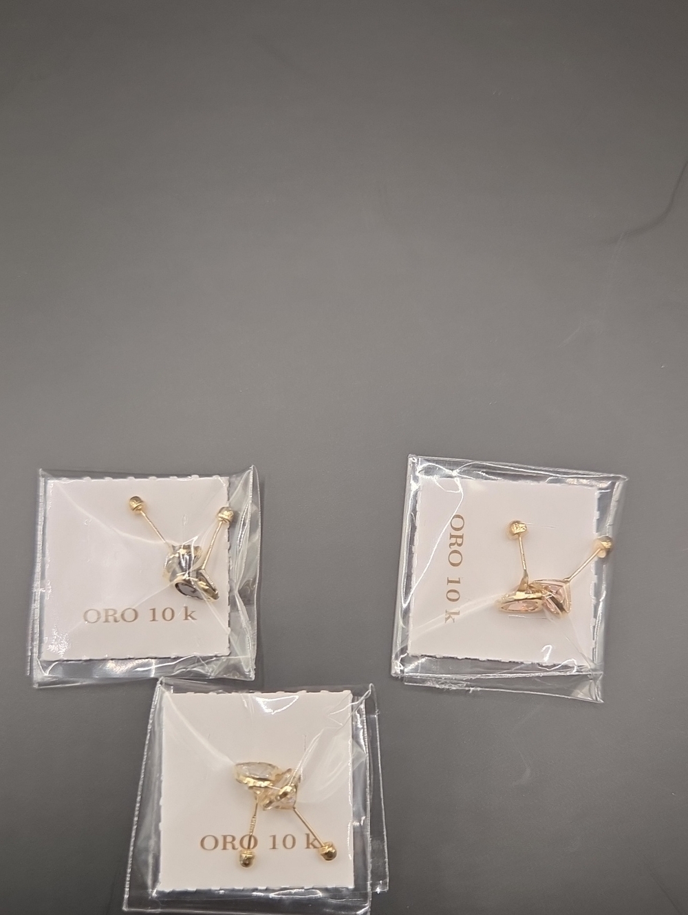10k Oro Gold Tone Stud Jewelry Trio